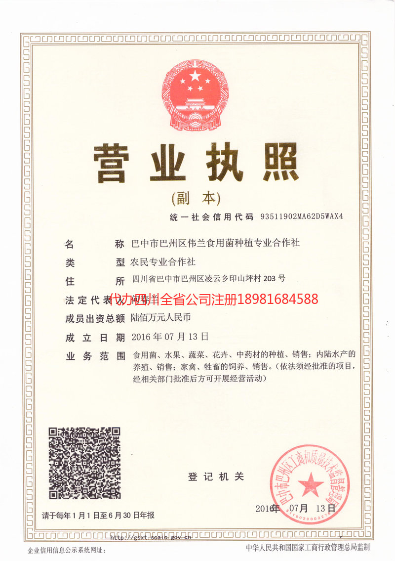 延安延安伟兰食用菌种植专业合作社